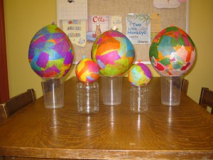 Paper Mache Easter Eggs from March 21, 2013